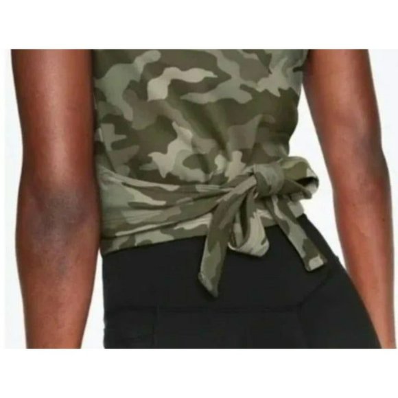 Pink Victoria Secret Camouflage Wrap Short Sleeve V Neck Shirt - Picture 3 of 6